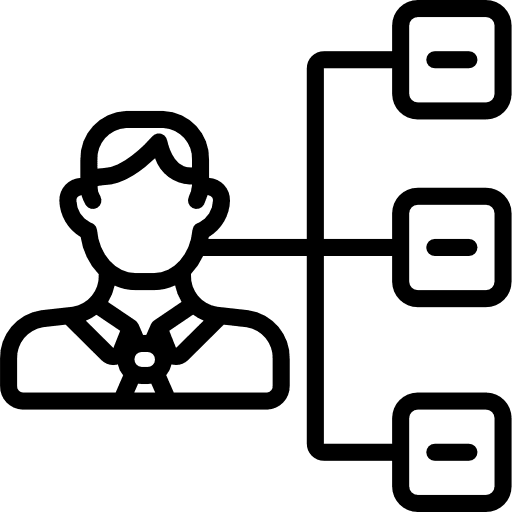 Management network business and finance people icon