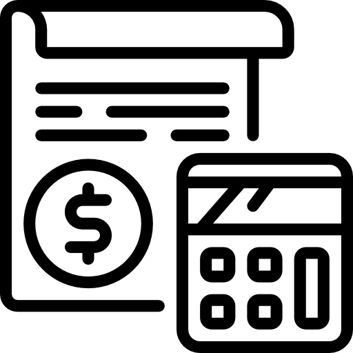 Budget money finances calculator icon