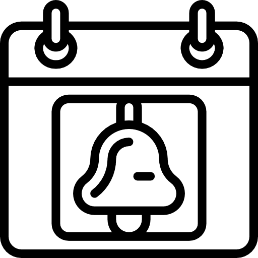 Calendar interface date bell icon