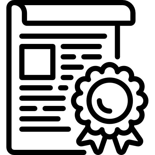 Certificate contract files and folders education icon