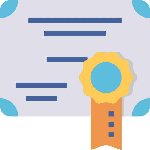 Certification diploma certification quality icon