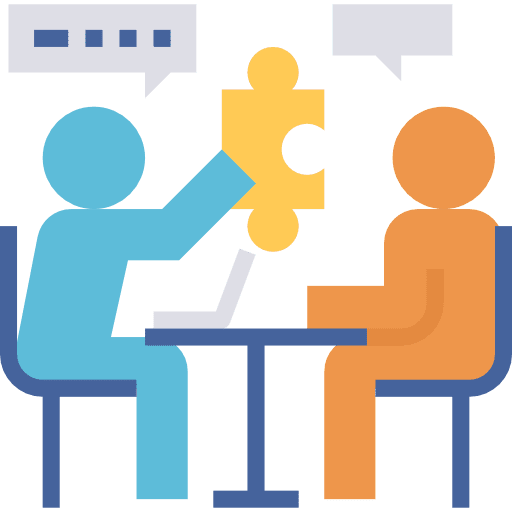 Meeting skills business and finance men icon