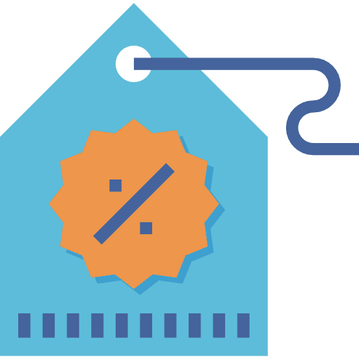 Sales signaling business and finance price label icon