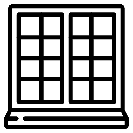 Window furniture and household door house icon