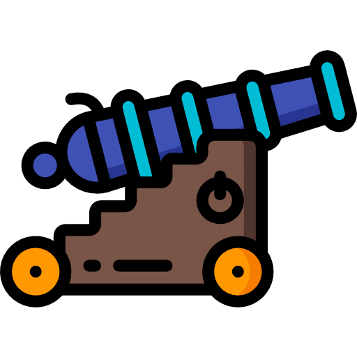 Cannon artillery weapons shoot icon