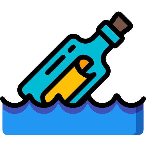 Message in a bottle piracy message in a bottle note icon