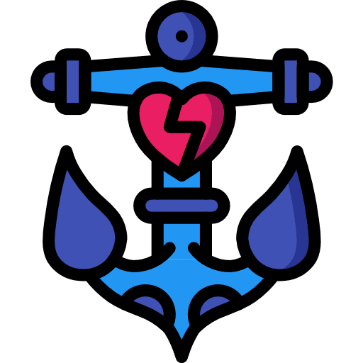 Anchor navy tattoo sail icon