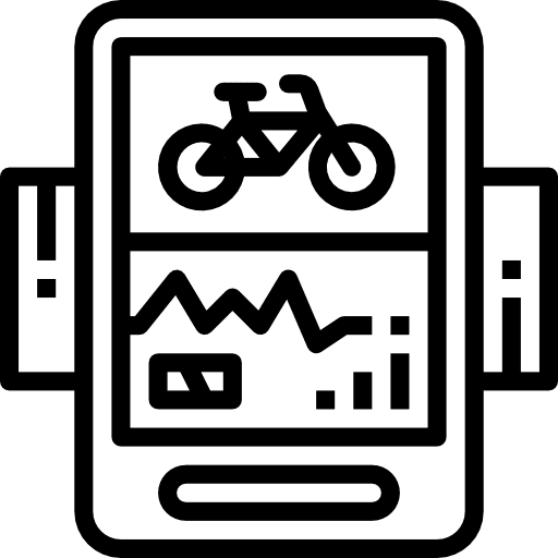 Meter bicycle electronics technology icon