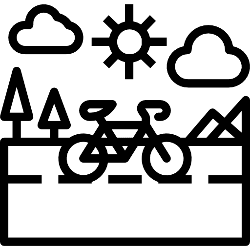 Road bike nature landscape icon