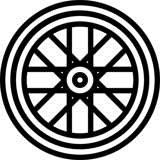 Wheel rim bike transportation icon