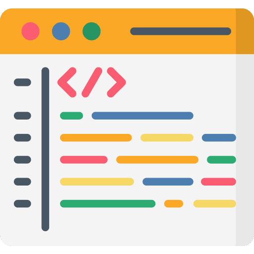 Coding web page coding programing language icon