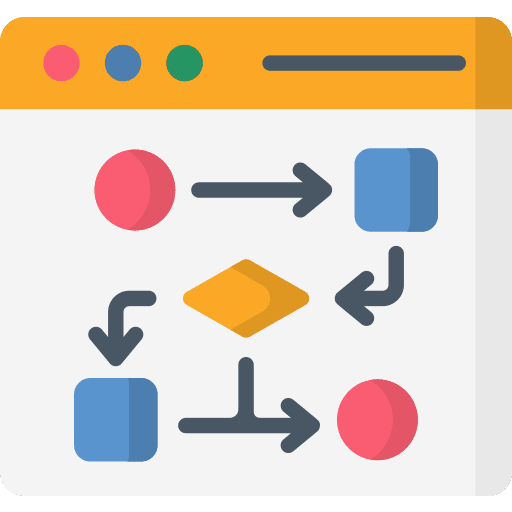 Flow website analytics line chart icon