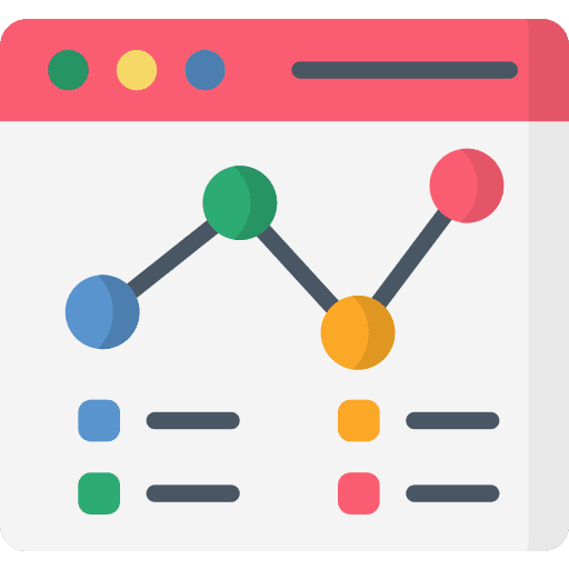 Analytics line chart web page analytics icon