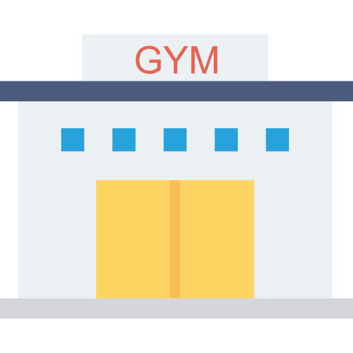 Gym architecture building sportive icon