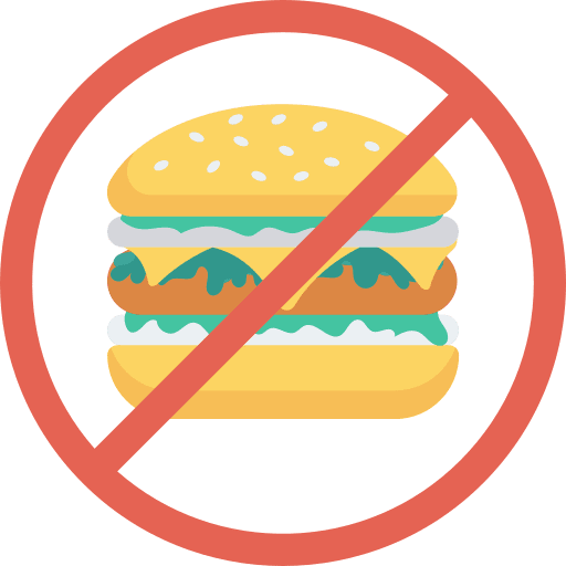 Not allowed prohibition burger junk food icon