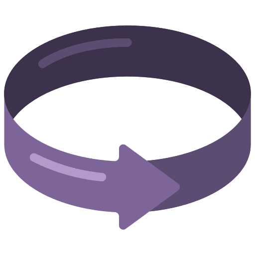 Circular arrow orientation arrows spin icon