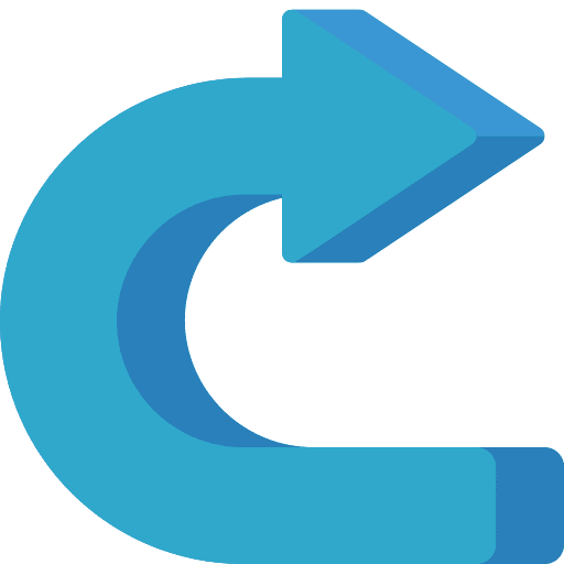 Curved arrow orientation direction repeat icon