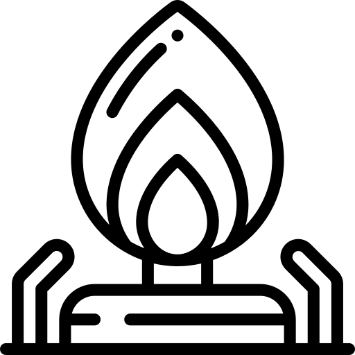 Gas flame natural gas combustible icon