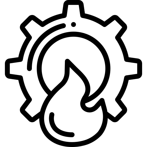 Gas maintenance fire gear icon