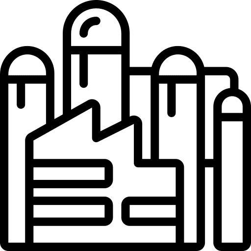 Oil refinery buildings refinery oil icon