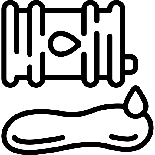 Oil spill gasoline barrel energy icon