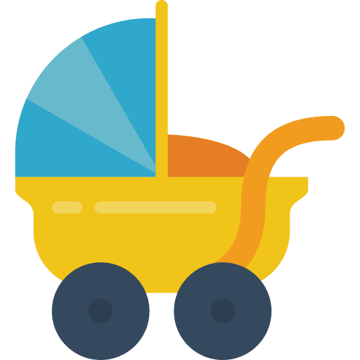 Pushchair buggy baby crib healthcare and medical icon