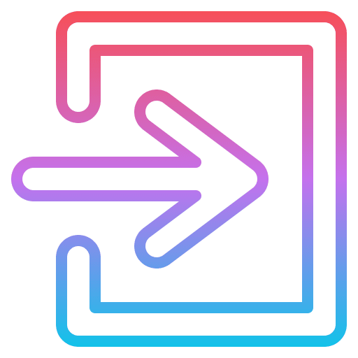 Log in user interface direction arrow icon