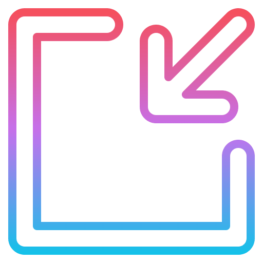 Minimize user interface arrow point icon