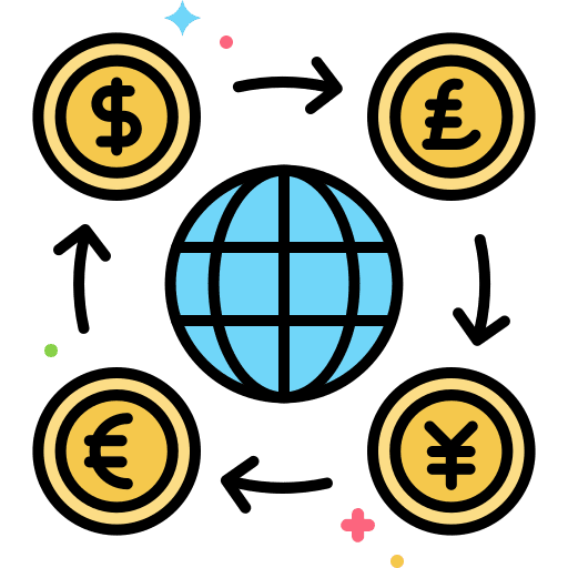 Currency exchange dollar finance japanese yen icon