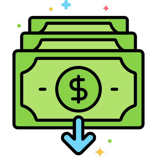 Receive amount received money payment icon