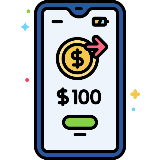 Transfer money payment method business and finance online store icon