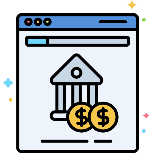 Online banking debit card finance and business money card icon