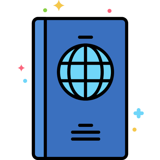 Passport boarding pass passport document icon