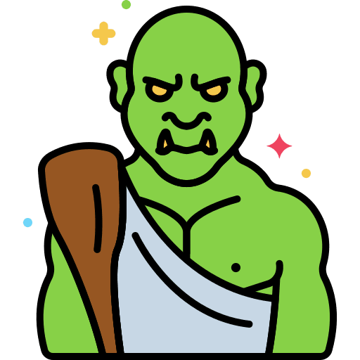 Goblin ghost scary spooky icon