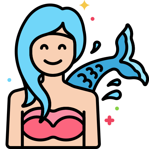 Mermaid character fairy tale fantasy icon