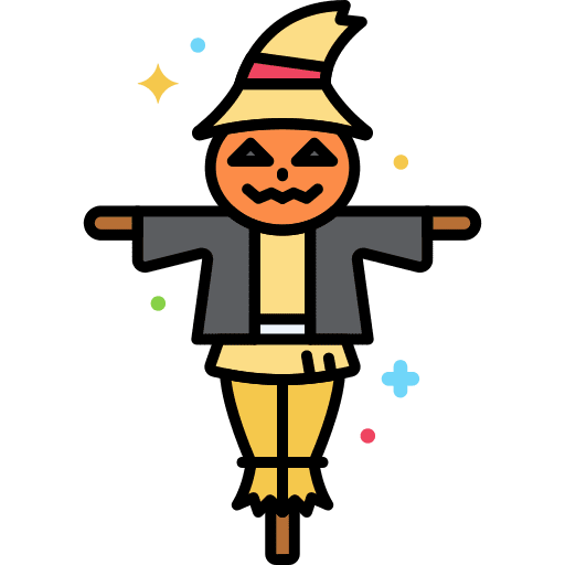 Scarecrow head crow scare icon