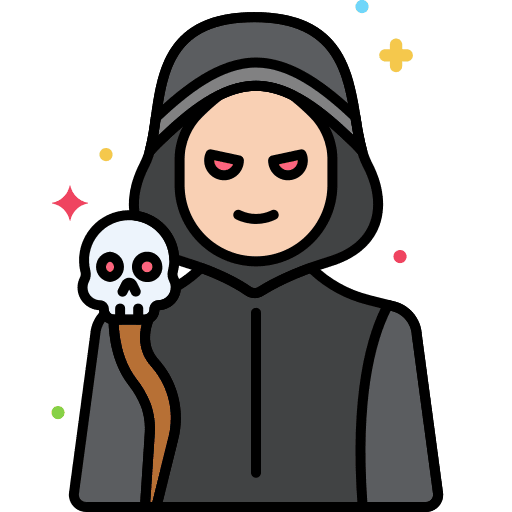 Wizard halloween frightening man icon