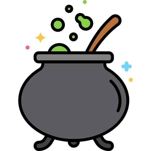 Cauldron halloween witch magic pot icon