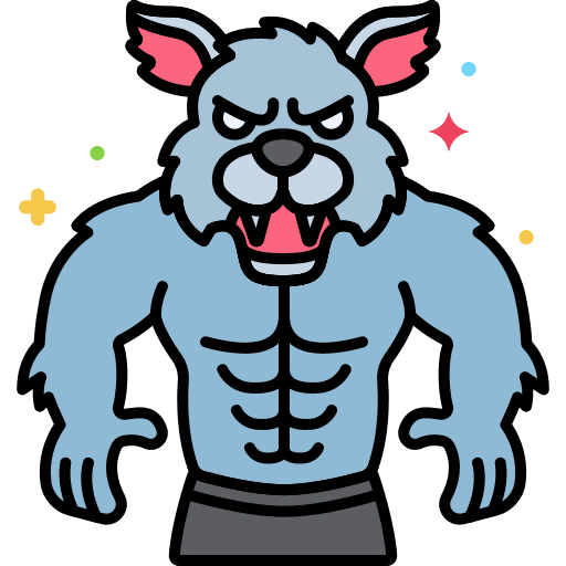 Werewolf horror mythical creature spooky icon