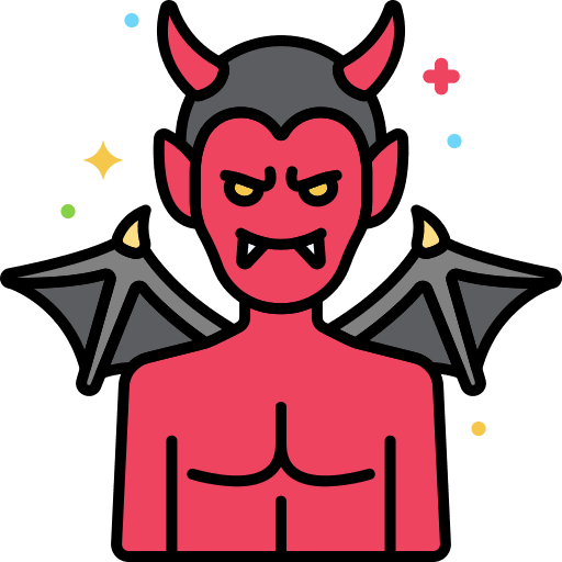 Demon fairy tale fantasy costume icon
