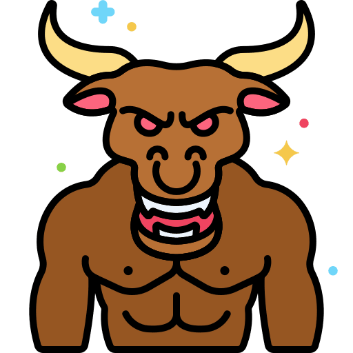 Minotaur halloween characters avatar icon