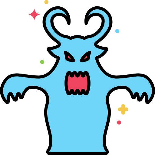Monster fear pumpkin spooky icon