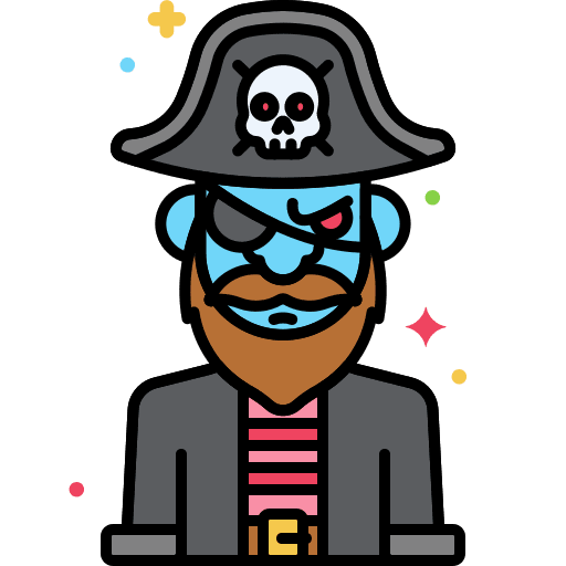 Pirate man spooky costume icon