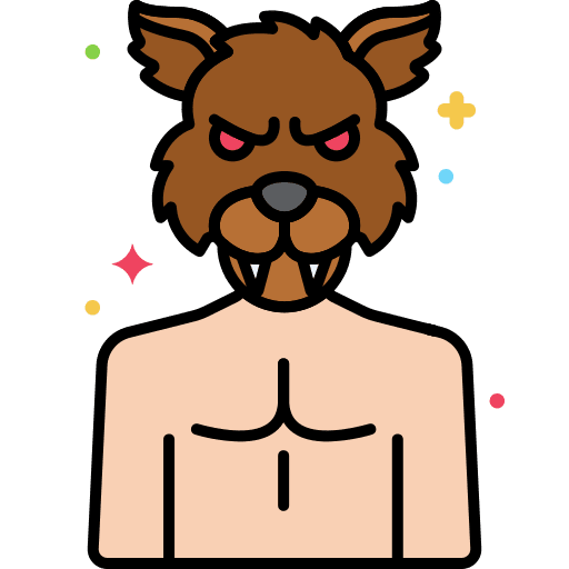 Werewolf scary beast halloween icon