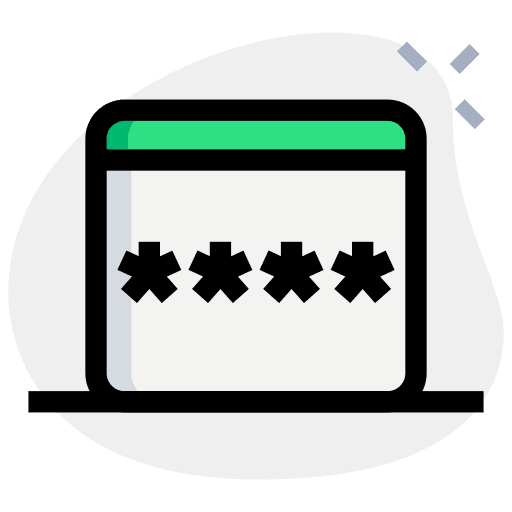 Password web browser seo and web data protection icon