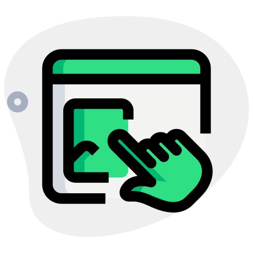 Touch and go electronic touchscreen electronics icon