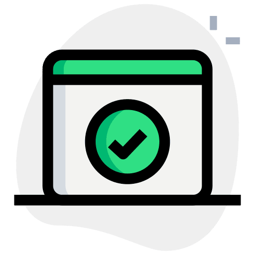 Tick mark mark document verification icon