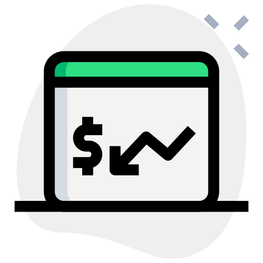 Browser devaluation business and finance browser icon