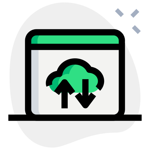 Cloud server storage transfer seo and web icon