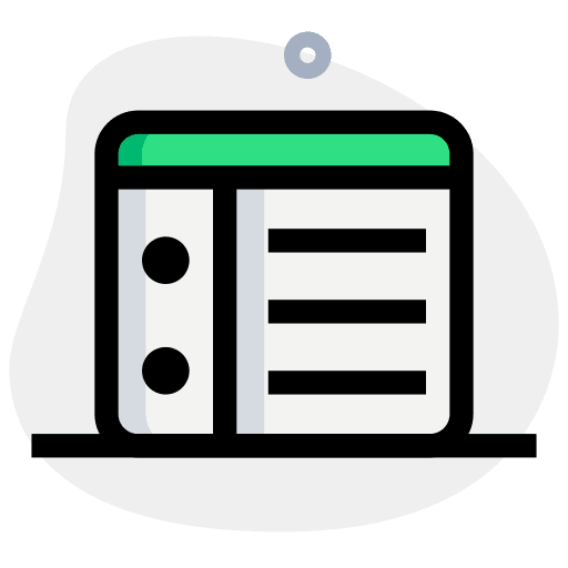 Menu development landing page website icon